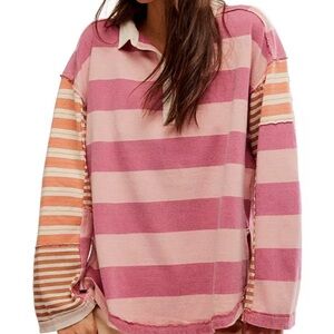 Free People Aster Strip Tee in Farm Combo Size Small
